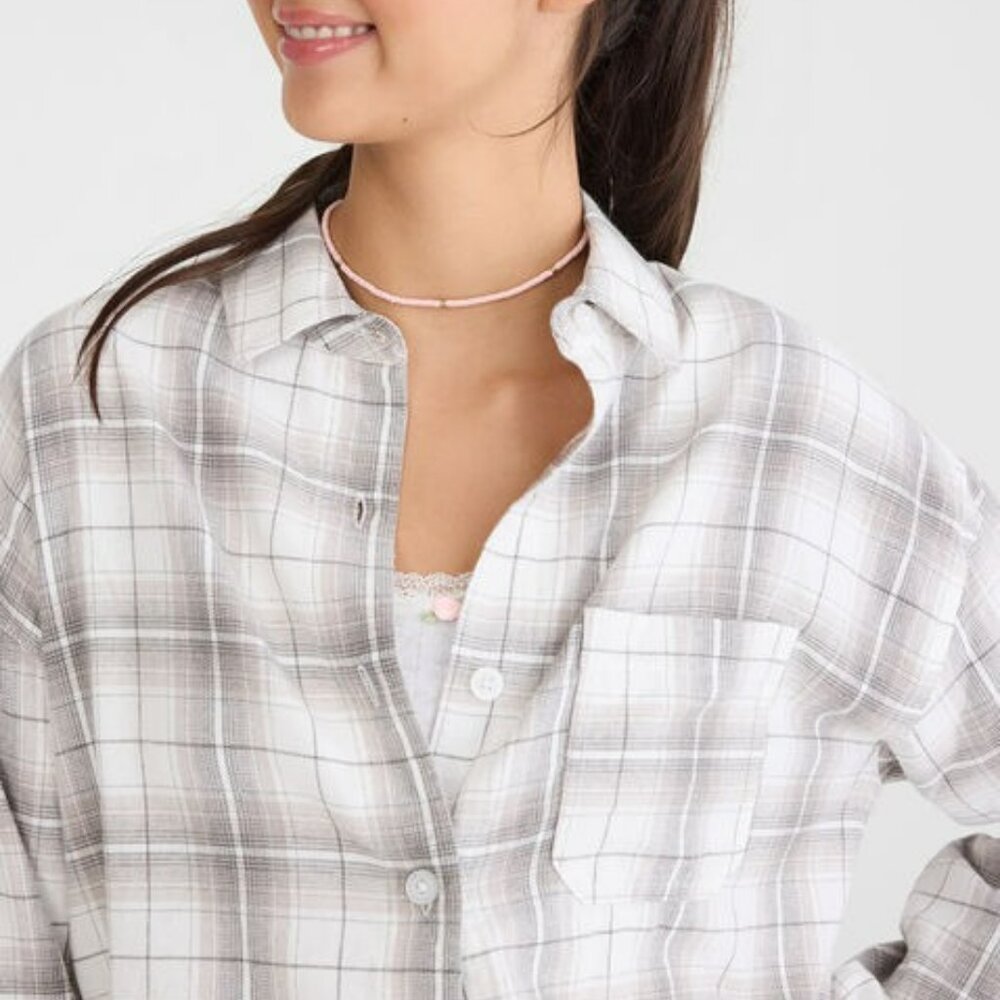 Aeropostale Relaxed Light Flannel Plaid Shirt Long Sleeve #5054 Size XL NWT - Picture 9 of 10